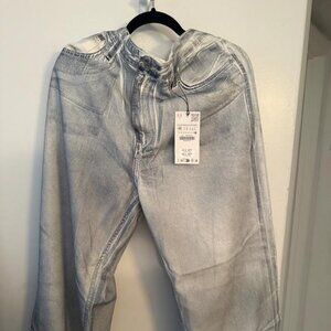 TRF MID WAIST LOOSE FOIL JEANS